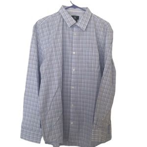 CALVIN KLEIN Men’s Long Sleeve Button Front Shirt Tapered Hemline NWOT Size L